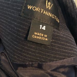 Dark blue pinstriped skirt